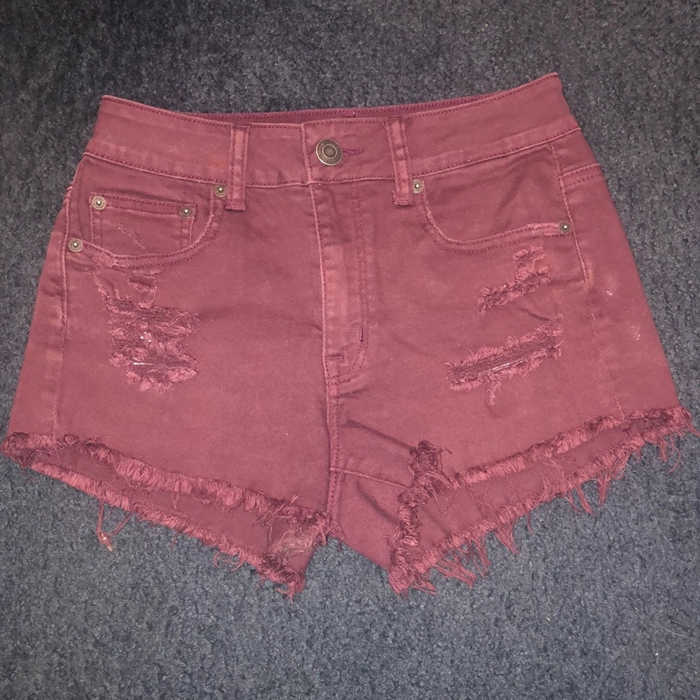 American eagle maroon shorts size 4.